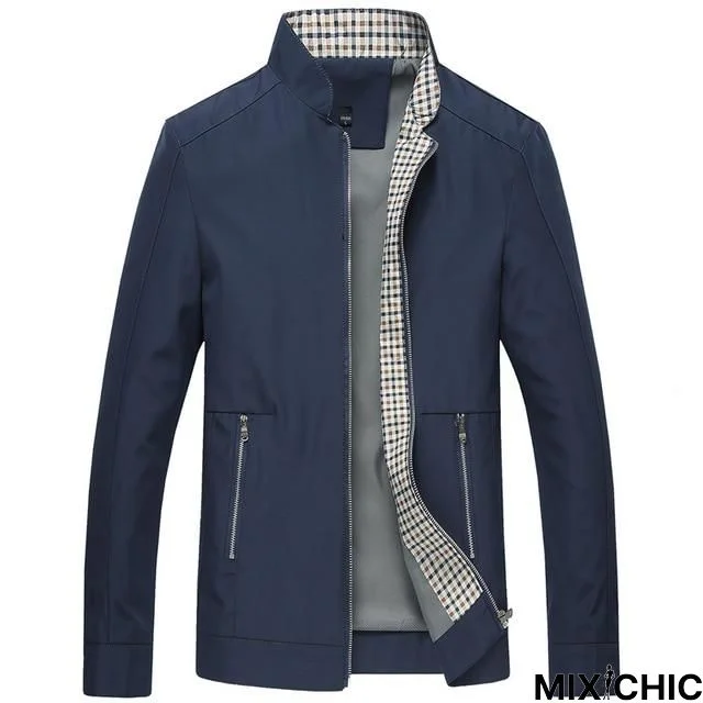 Men Casual Coats Stand Collar Bomber Jacket