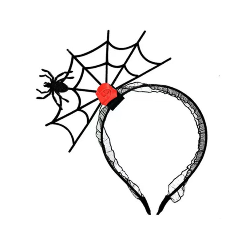 Halloween Funny Punk Flower Spider Spider Web Mixed Materials Party Festival