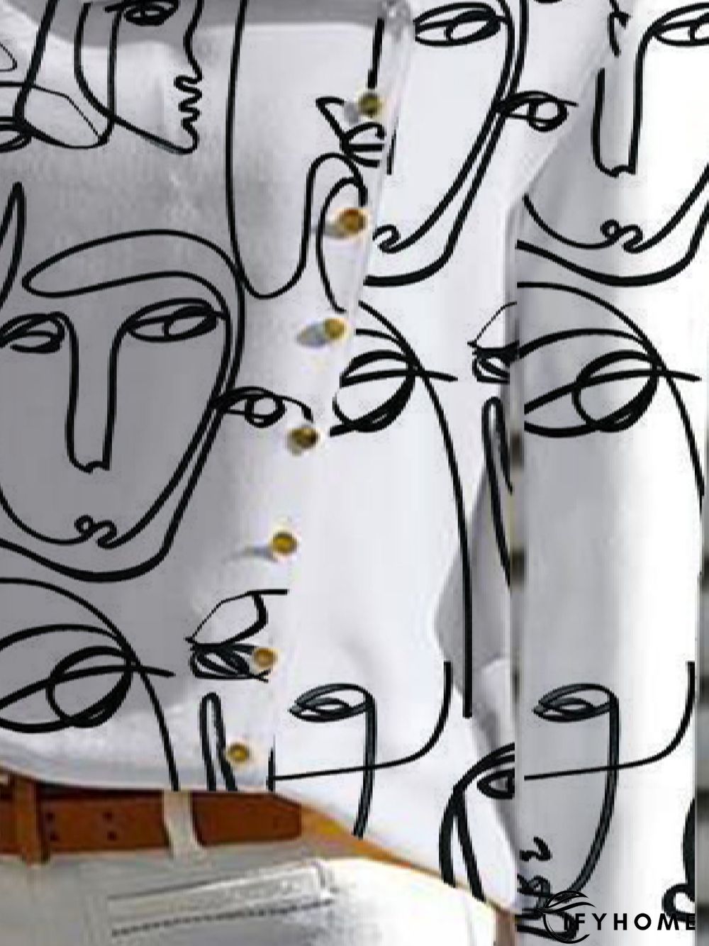 Casual Abstract Asymmetrical Loose Long Sleeve Blouse | IFYHOME