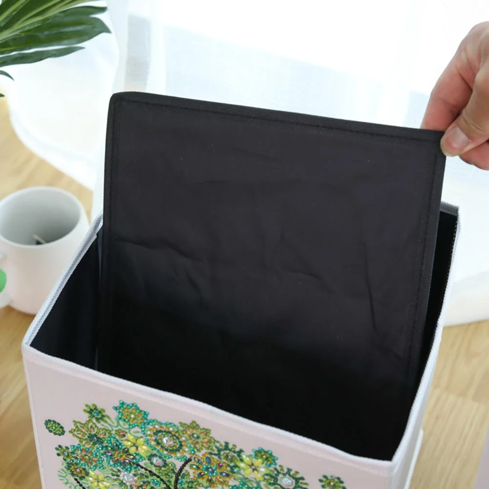 DIY Diamond Painting Tree Folding Storage Box Desktop Sundries Organizer