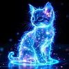 G&eacute;om&eacute;trie particule fluorescente chat-rond foret peinture diamant-40*40cm