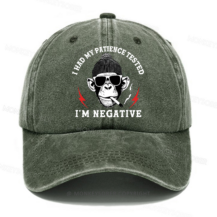 Personalized " I Had My Patience Tested I'm Negative " Custom Washed Baseball Caps