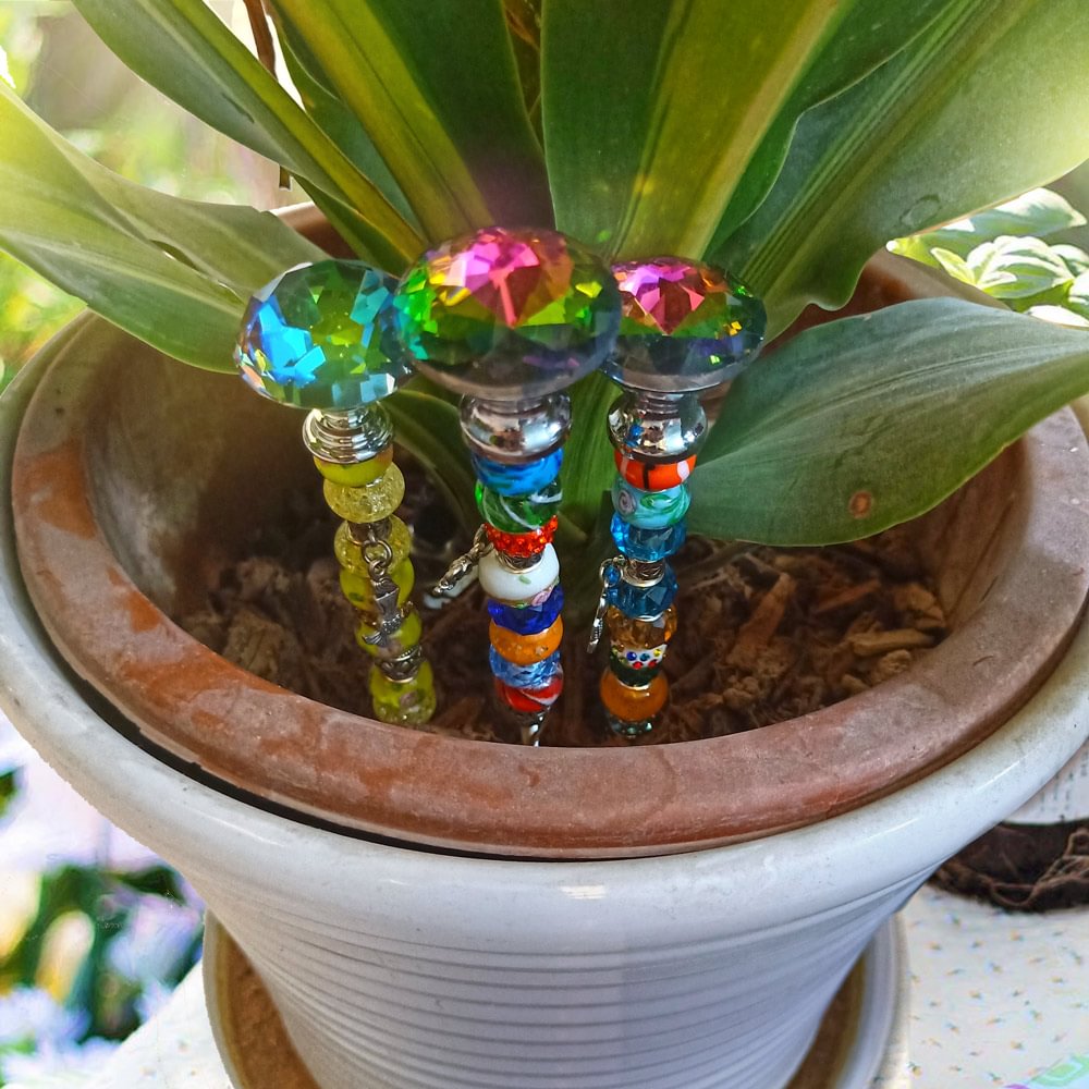 DIY Beads Fairy Wand Dazzling Diamond Garden Stake Handmade Garden Art