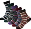 Winter Thick Soft Wool Vintage Pattern 5 Pairs Socks For Christmas Gift