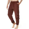 Men's Cotton and Linen Drawstring Jogging Casual Pants