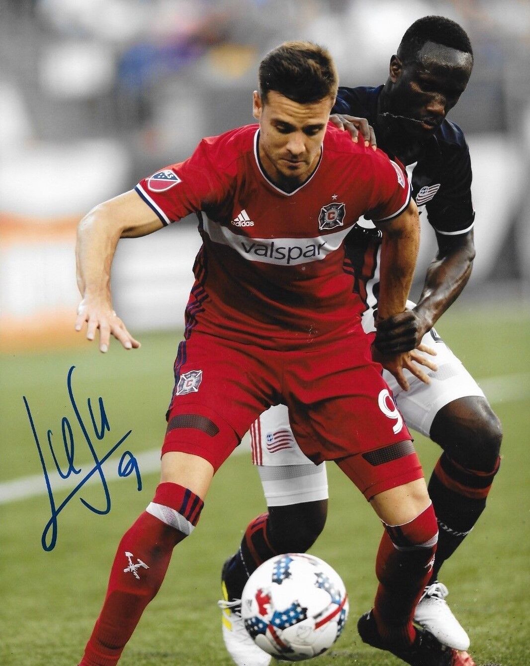 Luis Solignac signed Chicago Fire MLS Soccer 8x10 Photo Poster painting autographed 3