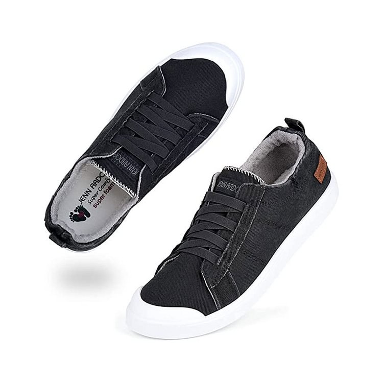 Round toe soft and comfortable walking ladies canvas shoes