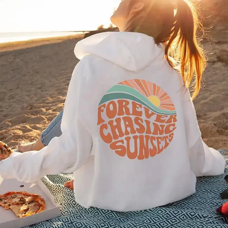Retro Color Forever Chasing Sunset Hoodie