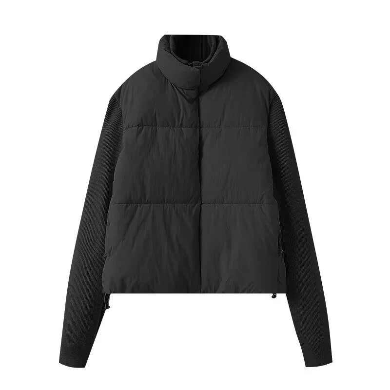 Nigikala Nigikala New Women's Fashion Splicing Long Sleeve Warm Cotton Jacket Jacket