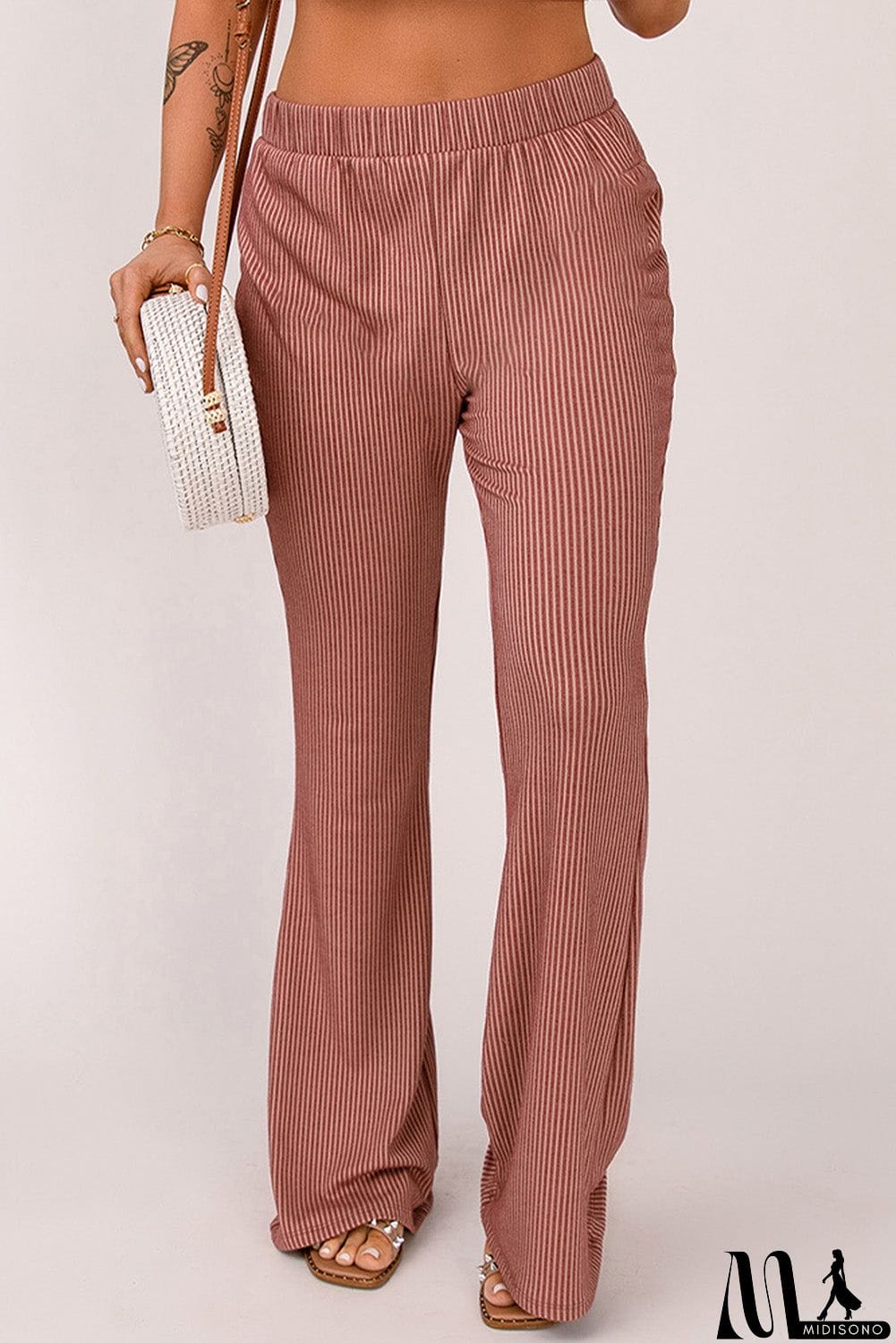 MidiSono - Red Striped Wide Leg Pants
