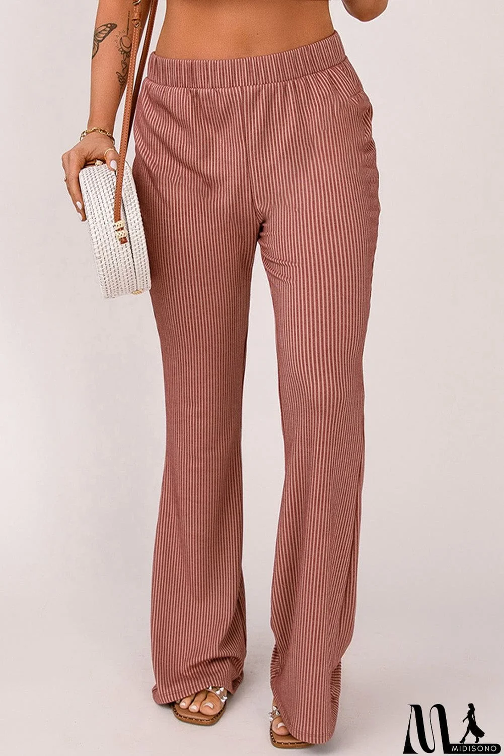MidiSono - Red Striped Wide Leg Pants
