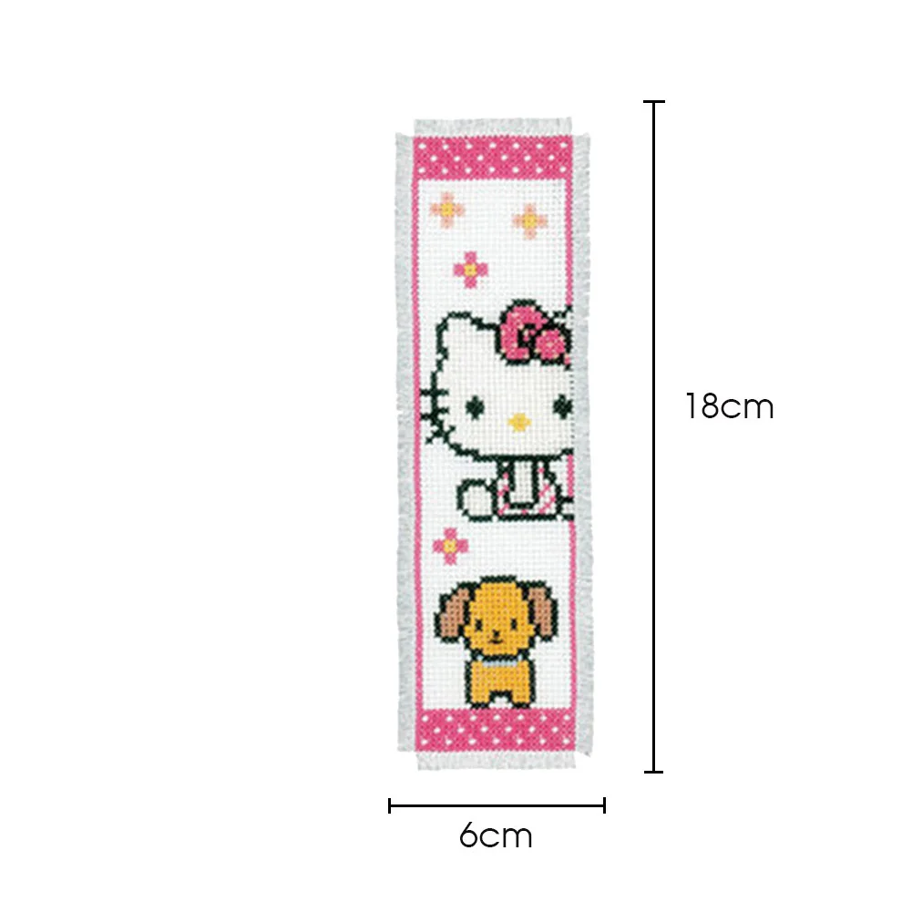 14ct 2-Strand Double-sided Counted Cross Stitch Bookmark - Kitty(18*6cm)