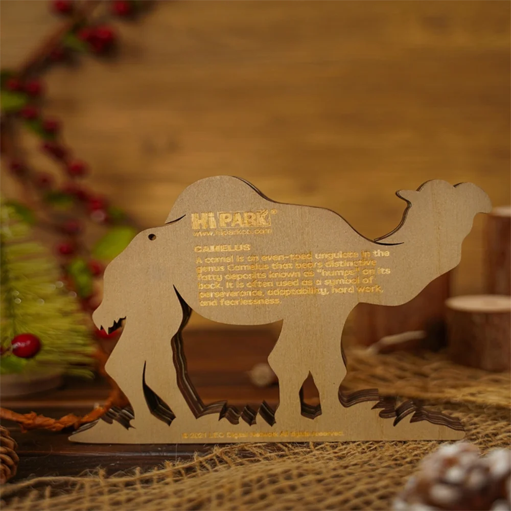 Purexcellent&trade; New creative home desktop wood carving camel crafts ornaments