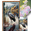 (US Only)Crane Printed Cross Stitch Kit 40x70cm DIY 11CT Thread Art Needlework Home Decor