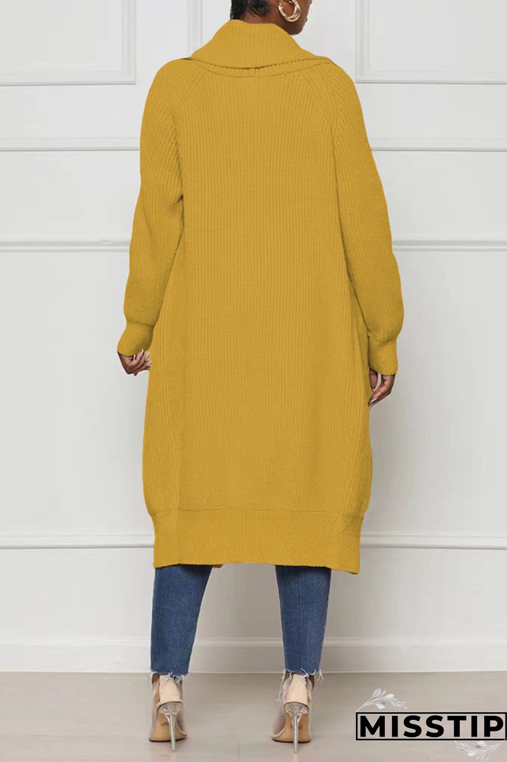 Black Casual Solid Patchwork Cardigan Collar Outerwear