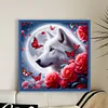 Rose And Wolf Under The Moon-11CT Stamped Cross Stitch 40*40cm/15.75*15.75in