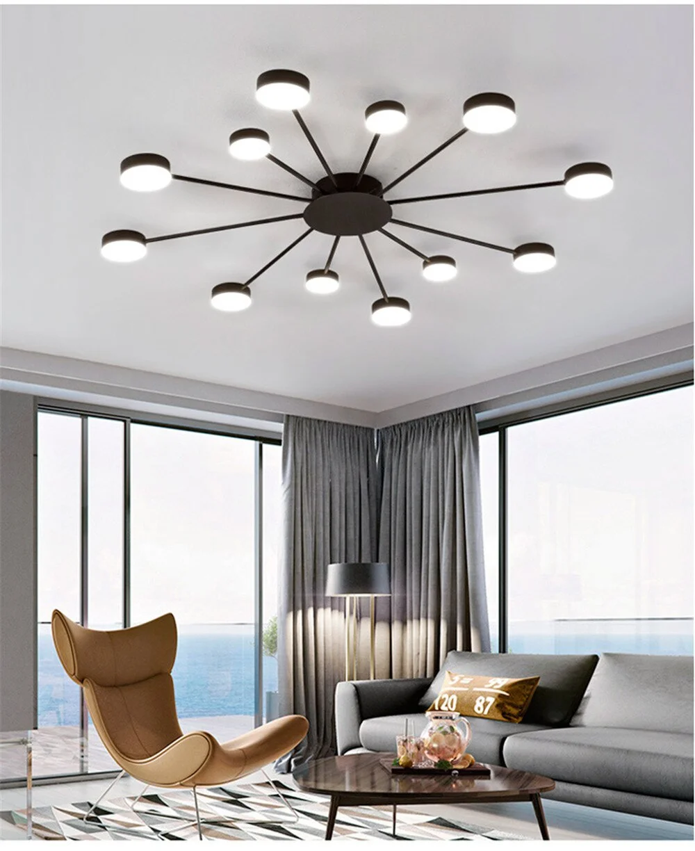 Europe Ceiling Lamp Contracted Modern 16 heads LED Gold Indoor Light ...