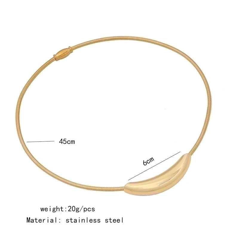 Commute Solid Color Stainless Steel Plating 18K Gold Plated Choker