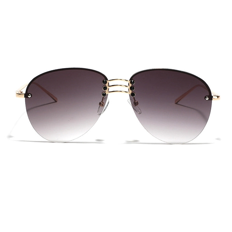 Casual Minimalist Solid Color Pc Toad Glasses Half Frame Women’s Sunglasses