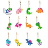 >SALE<12PCS Cartoon Dinosaur Double Sided Diamond Painting Keychain for Beginner Adult