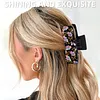 Black Flowers DIY Diamond Painting Claw Clips for Adults Beginners Diamond Art Western Hair Clips Anti-Slip Design for Women Long Short Hairstyle Jewelry Supplies