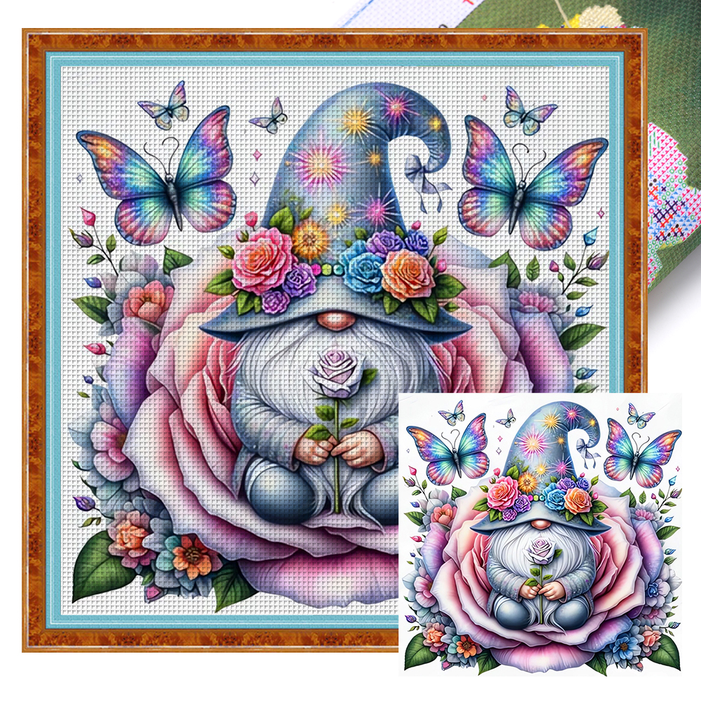 Gnome Full 11CT Pre-stamped Canvas(40*40cm) Cross Stitch