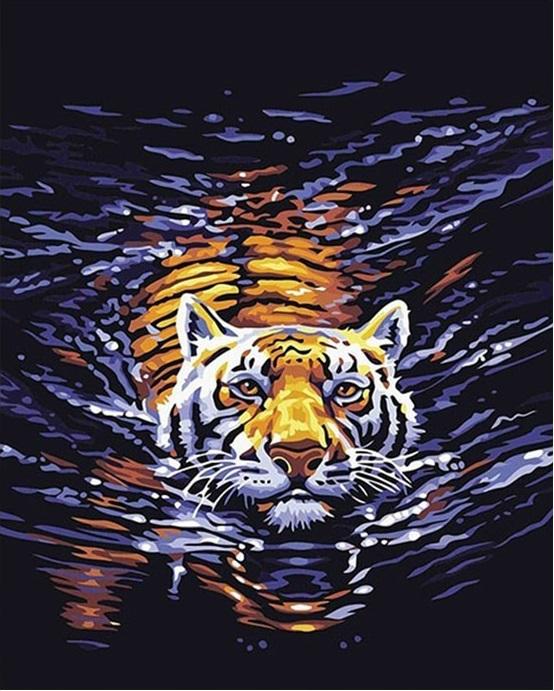 

Tiger in Water – Paint By Numbers - 40*50CM, 501 Original