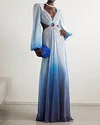 Elegant gradient cutout maxi dress