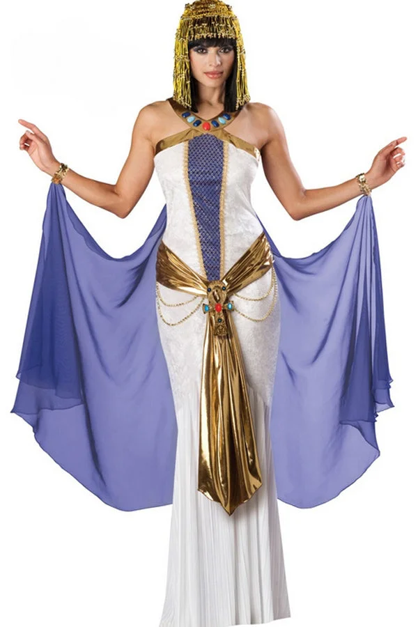 White Fancy Ladies Egyptian Halloween Costume-elleschic