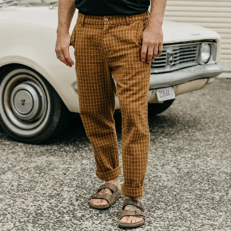 Vintage Brown Checked Pants