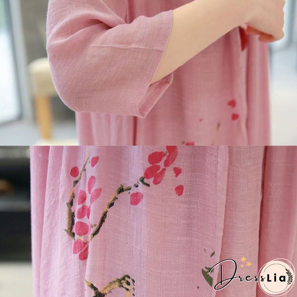 Spring Summer Women's Dress Plus Size Vintage Casual Fashion Half Sleeve Office Elegant One Piece Ladies Fashion Dresses