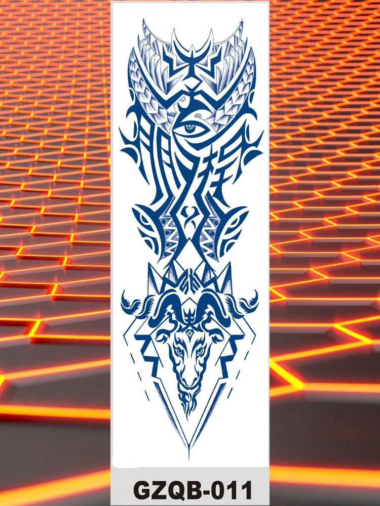 Temporary Flower Full Arm Tattoos Stickers Indian Wolf Dragon Navigator Totem Juice Ink Men Women Girl Leg Fake Tatoo Hot Sale