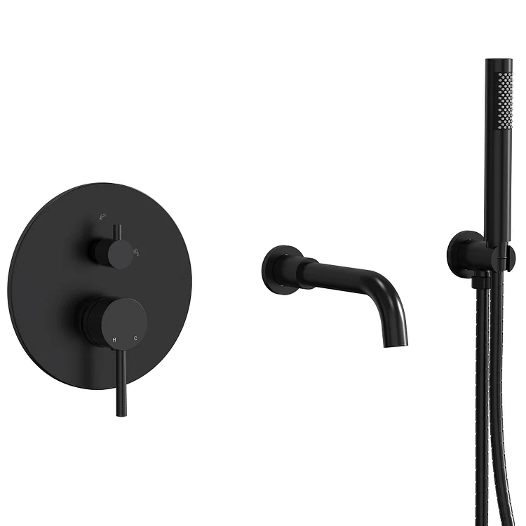 EVERSTEIN WALL MOUNTED ROMAN TUB FAUCET WITH HAND SHOWER