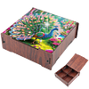 Diamond Painting Wooden Peacock 4 Slots Diamond Painting Storage Box for Adult Beginner