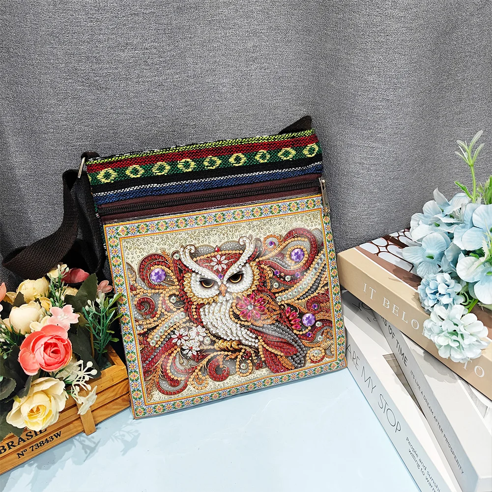 5D DIY Owl Diamond Art Purses Canvas Diamond Painting Shoulder Bag