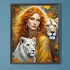 (40*50cm)Girl Lion - Full Round Drill Diamond Painting