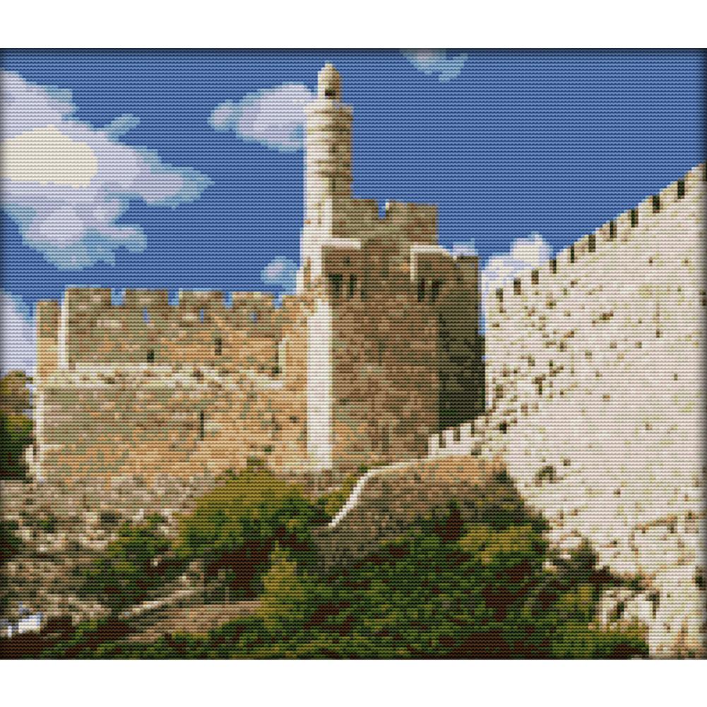 

Tower Of David - 14CT Stamped Cross Stitch - 44*39cm, 501 Original