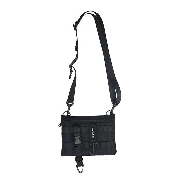 Shopper Nylon Shoulder Gothic Black Crossbody Messenger Tote Bags For Men Women's Hip Hop Techwear Satchel Waist Goth Handbags