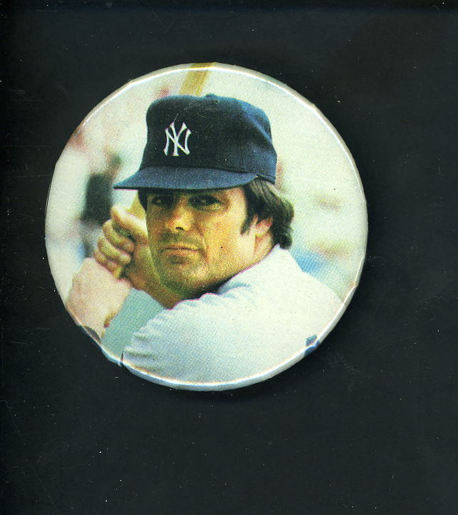 Lou Piniella Photo Poster painting Button of 1979 Topps card New York Yankees