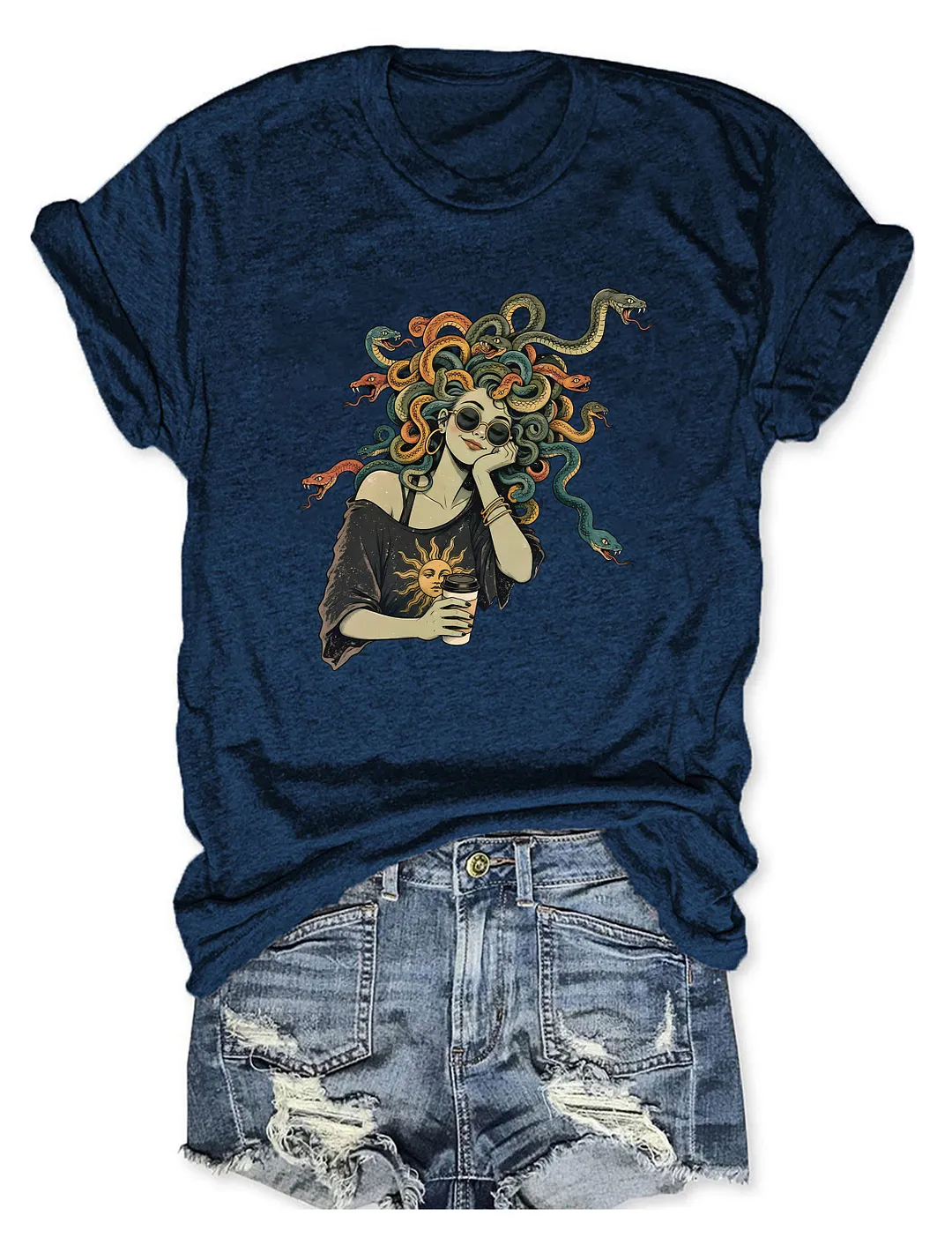 Cute Medusa Coffee T-shirt
