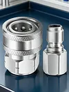 3/8 Inch Power Washer Quick Connect Kit Stainless Steel Adapter Set Power Washer Adapter Fittings Female/Male NPT Thread 12 Pcs 5000 PSI