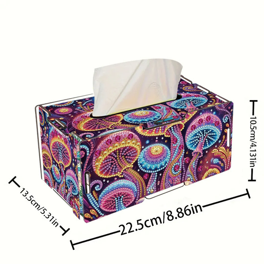 Wooden Diamond Painting Tissue Box for Home and Office Decoration(CZH008)