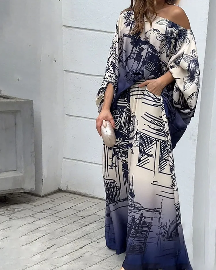 Printed Loose Fashion Two-piece Suit