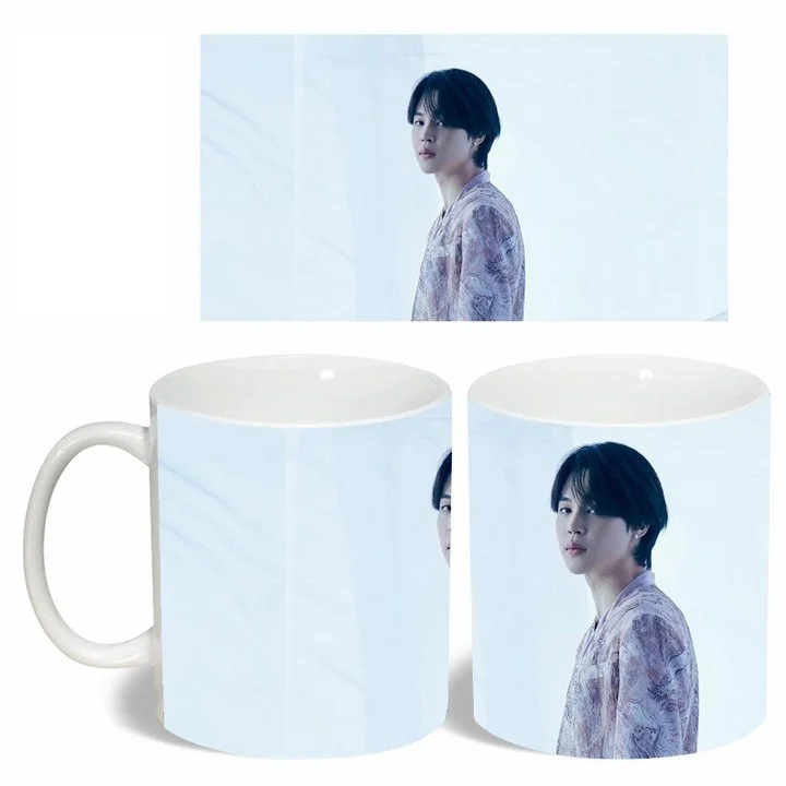 BTS Door Ver Coffee Mugs A.R.M.Y Heat Sensitive Color Changing Cup,12 oz Black and White