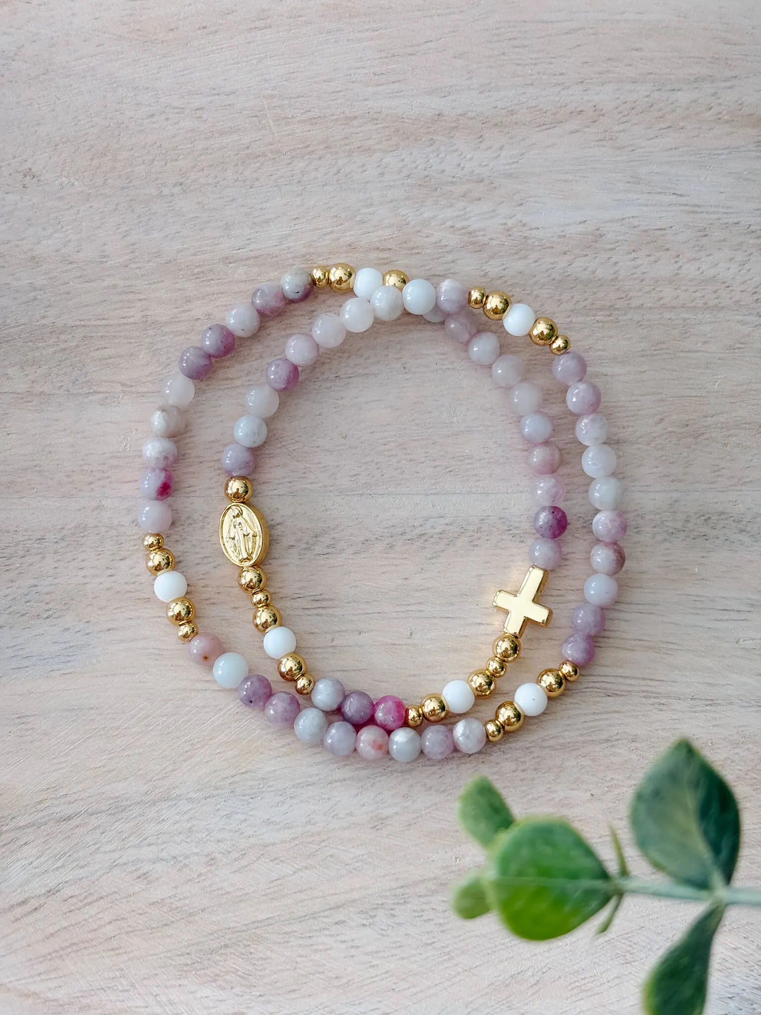 Lilac Dainty Wrap Rosary Bracelet