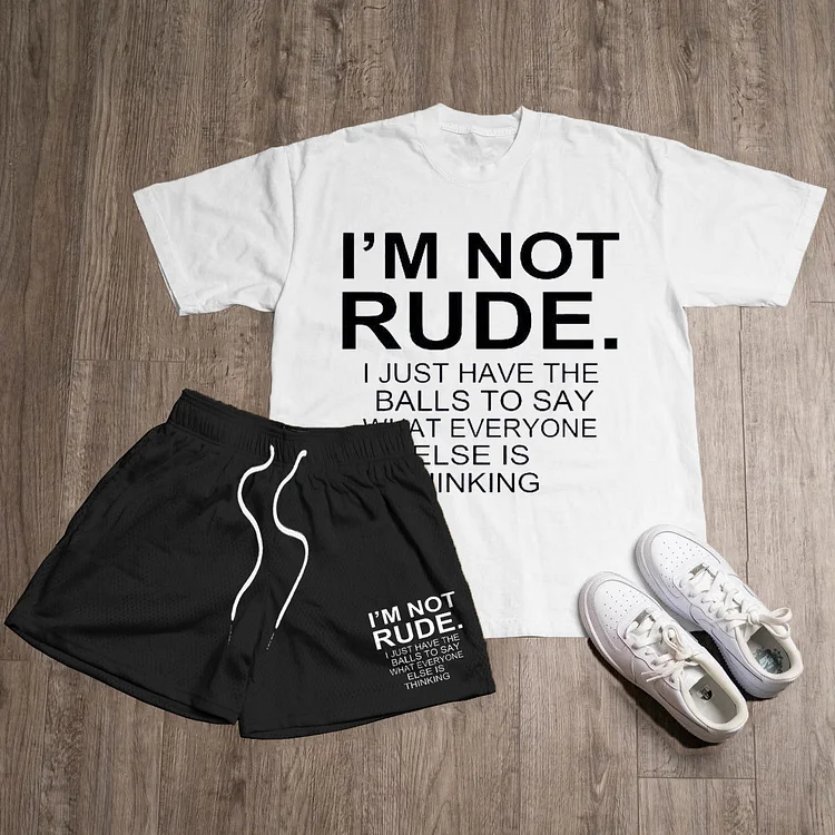 I'm Not Rude Print Two-Piece Set