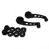 2pcs Aluminum Alloy Car Window Handle Winder Riser Replacement(Black)
