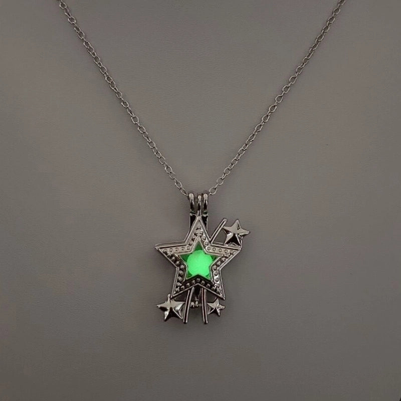 Luminous Hollow Diy Cage Christmas Tree Women’s Necklace