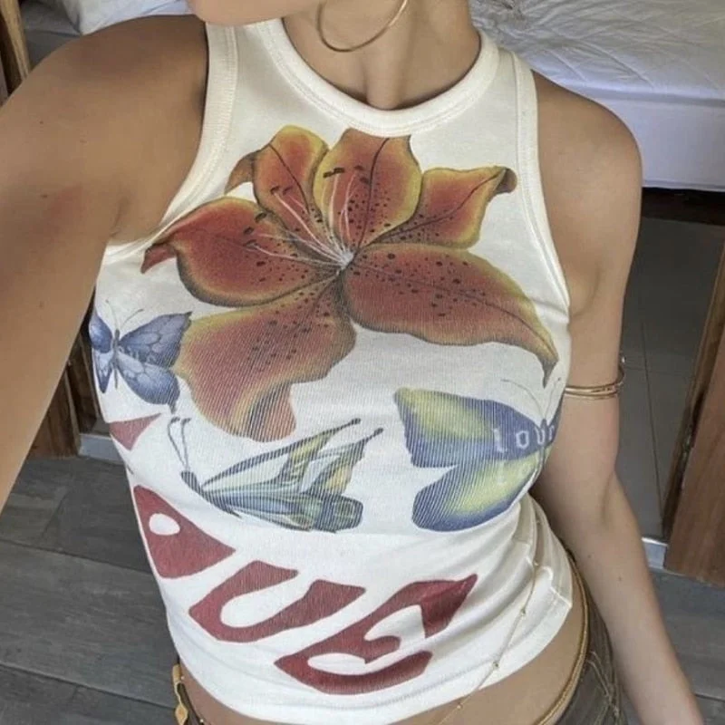 Toloer Graphic Printed Tank Top-Outfit Ideas