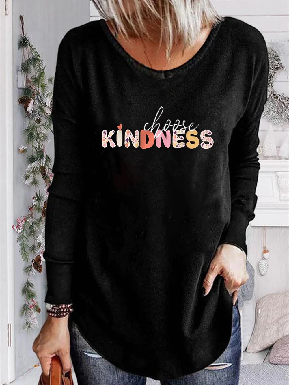 Unisex 100% Cotton Long Sleeve Crew Neck Be Kind Shirt